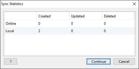 Syncing with TreeView Online - Sync Statistics
